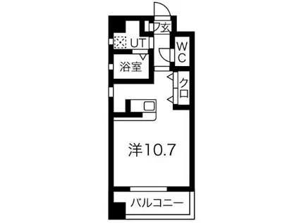 セオークス明道町(ワンルーム/2階)の間取り写真