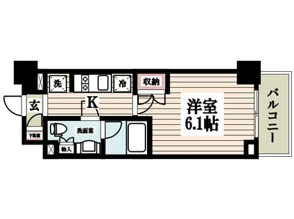 レジディア新宿イーストIII(1K/2階)の間取り写真