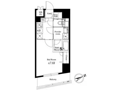 ハーモニー レジデンス 早稲田(1K/9階)の間取り写真