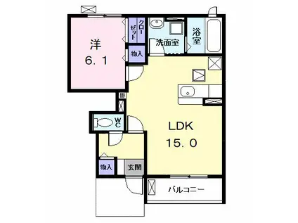 LE REVE(1LDK/1階)の間取り写真