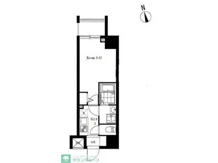 レジディア浅草吾妻橋(1K/3階)の間取り写真