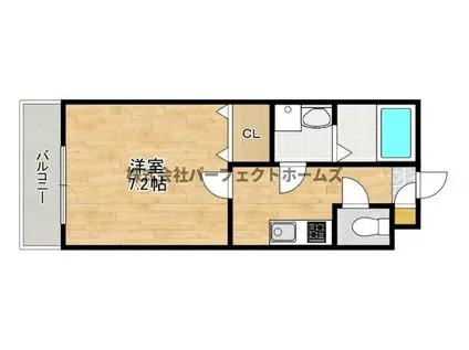 プレゾン(1K/1階)の間取り写真