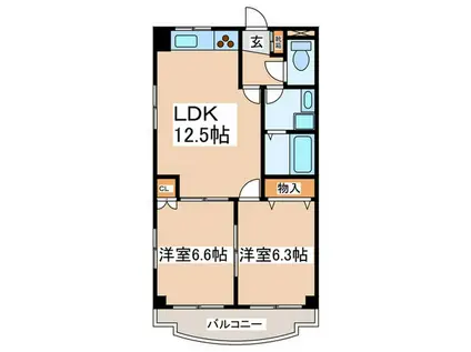 グランシャリオ(2LDK/1階)の間取り写真