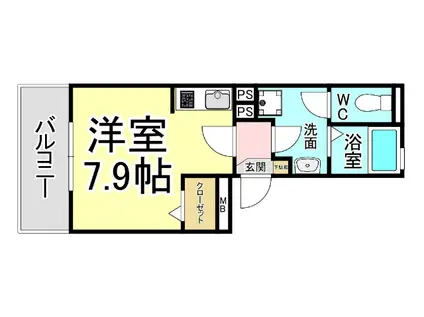 シトラスコートぶんごばし(ワンルーム/3階)の間取り写真