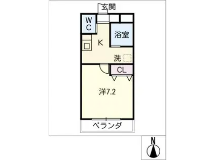 A・CITY野跡(1K/1階)の間取り写真