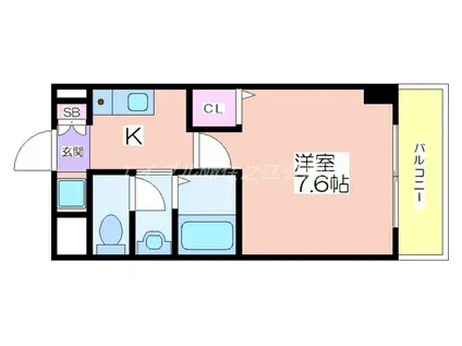 Mプラザ住吉公園弐番館(1K/4階)の間取り写真