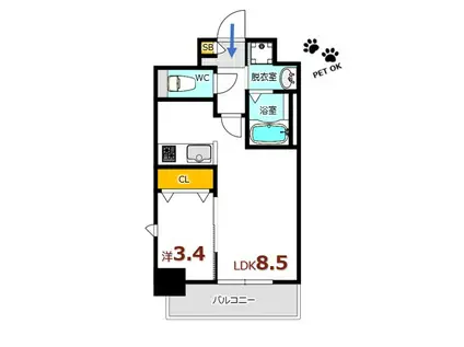 月光鎮守府(1LDK/10階)の間取り写真