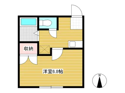 シャトレーゼ金井(1K/2階)の間取り写真