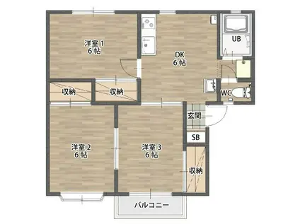 ドリームハイツ(3DK/2階)の間取り写真