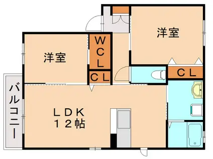 三洋タウン上香月A(2LDK/1階)の間取り写真