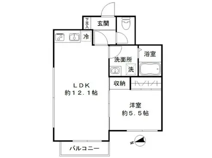 PASEO下北沢 パセオシモキタザワ(1LDK/3階)の間取り写真