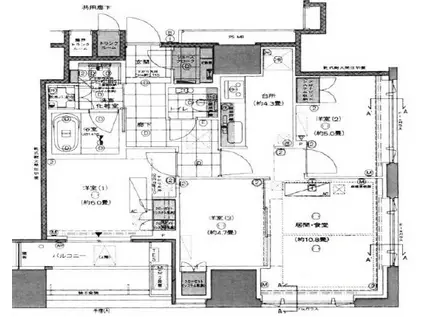 ザ・レジデンス三田(3LDK/3階)の間取り写真