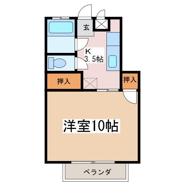 ゴールデンハイツ(1K/1階)の間取り写真