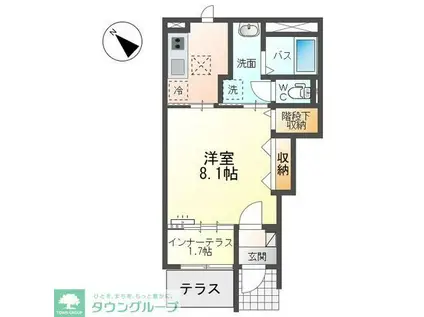 北初富アパート(1K/1階)の間取り写真