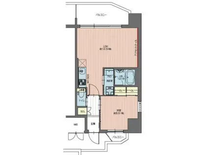 プレジオ練馬富士見台(1LDK/6階)の間取り写真