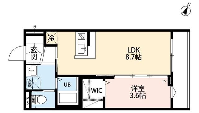 SENO阿佐ヶ谷(1LDK/1階)の間取り写真