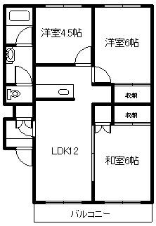 フロンティア旭町(3LDK/1階)の間取り写真