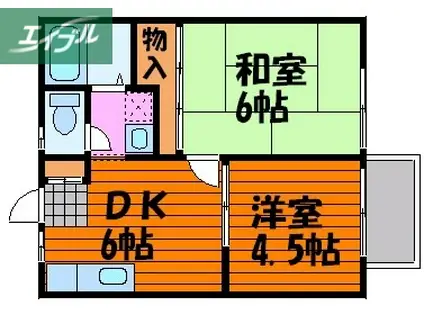 ピア福田(2DK/2階)の間取り写真