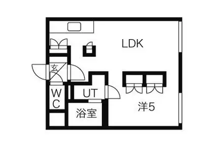 メゾンドール(1LDK/4階)の間取り写真