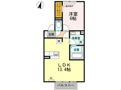 エクセルK III(1LDK/2階)の間取り写真