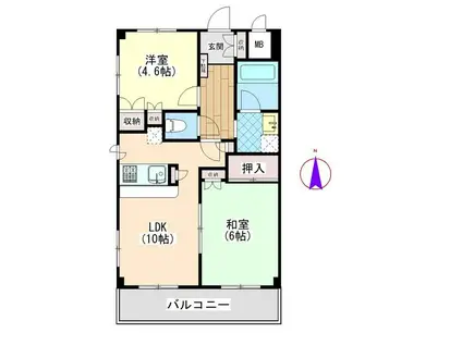 エルシャルム能見台(2LDK/1階)の間取り写真