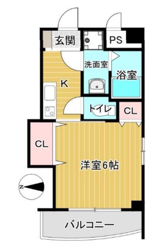 マロット天神橋(1K/6階)の間取り写真
