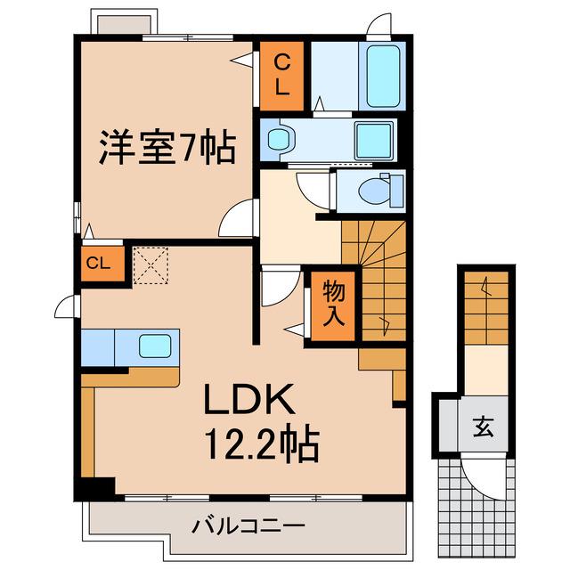 フェリーチェ(1LDK/2階)の間取り写真