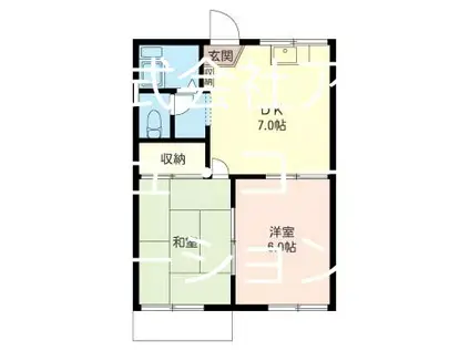 サンアベニュー師岡(2DK/2階)の間取り写真