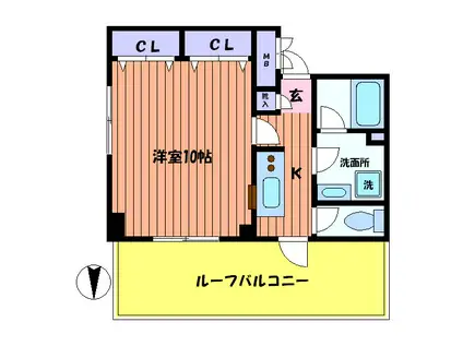 ステップ1(1K/3階)の間取り写真
