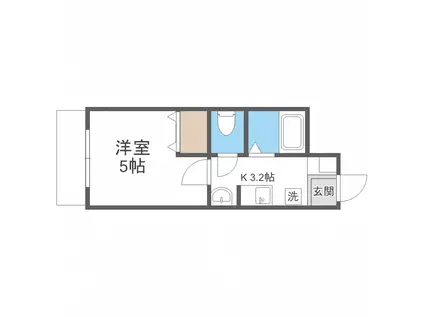 グランイースト北17条(1K/2階)の間取り写真