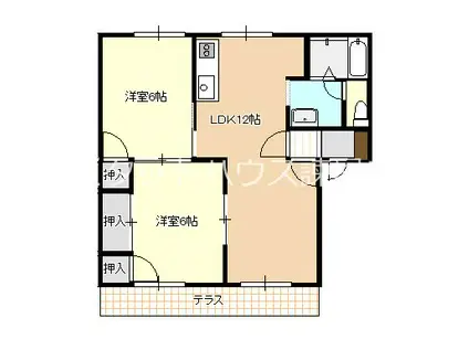 フレグランス早田A(2LDK/1階)の間取り写真