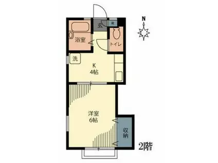 ときわ荘(1K/2階)の間取り写真