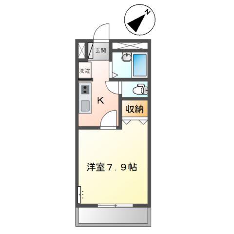ワンハイム(1K/1階)の間取り写真