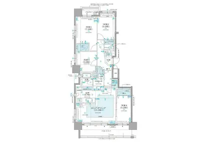 クリーンリバーフィネス札幌ミッドステージ・ウエスト(4LDK/12階)の間取り写真