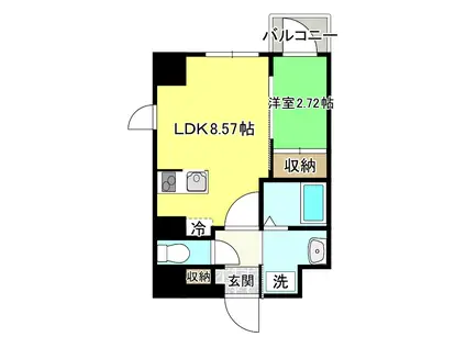 APPLE原町(1LDK/7階)の間取り写真