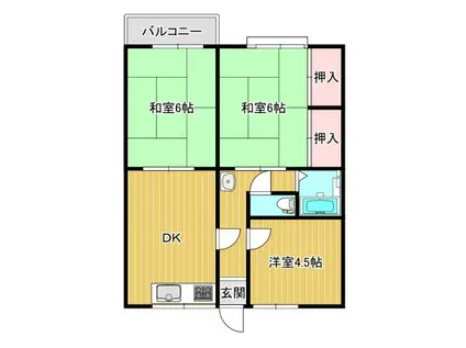 不老ハイツ(3DK/1階)の間取り写真