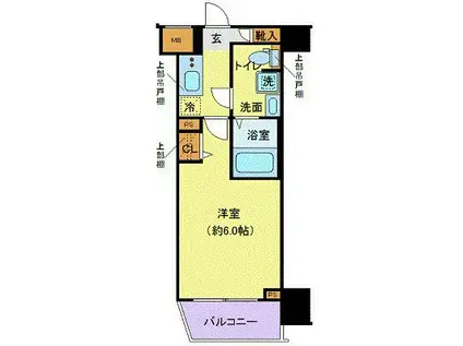 クレヴィスタ北綾瀬(1K/6階)の間取り写真