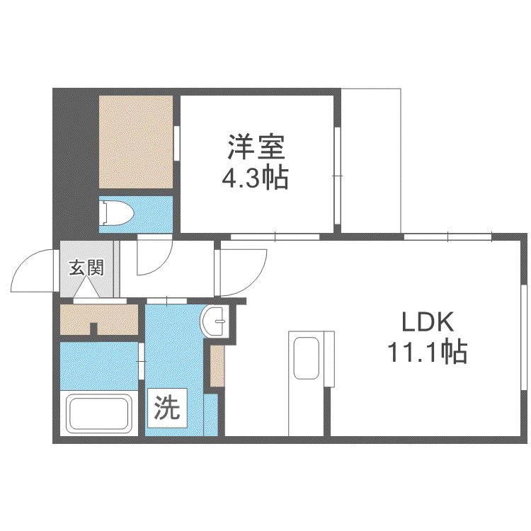 LUMIERE KOTONI(1LDK/2階)の間取り写真