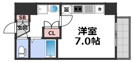パークモダン高井田(ワンルーム/4階)の間取り写真