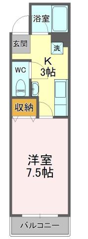 桜館10(1K/5階)の間取り写真