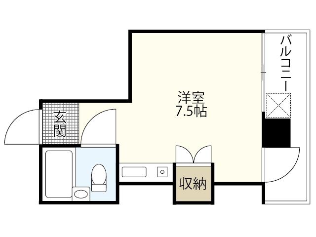 絹谷ビル(ワンルーム/2階)の間取り写真