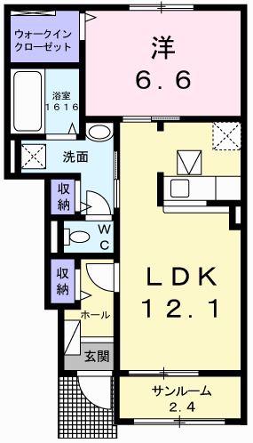 カピリナ(1LDK/1階)の間取り写真