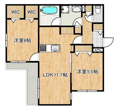 CITRUS RESIDENSシトラスレジデンス 西棟(2LDK/2階)の間取り写真