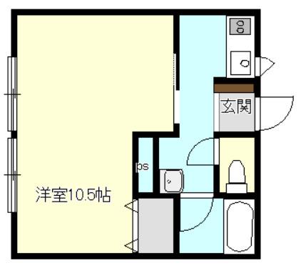 レピュート(1K/2階)の間取り写真