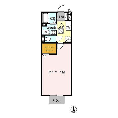 コーポアイリス(1K/1階)の間取り写真
