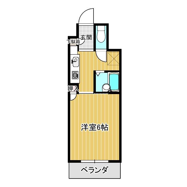 富士マンション(1K/6階)の間取り写真