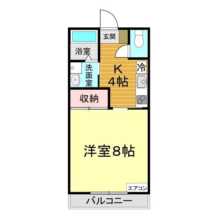 ウェルス多賀美III(1K/3階)の間取り写真