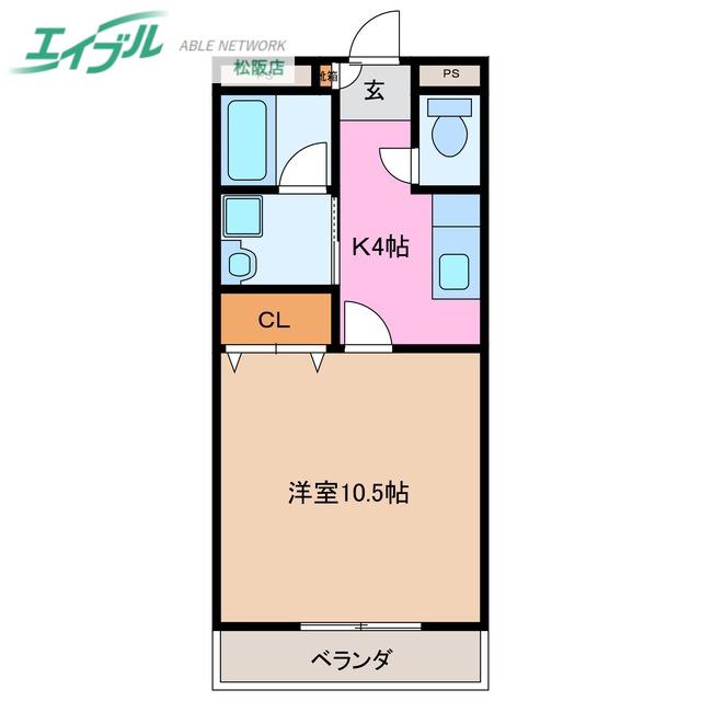 グランハーベスト(1K/4階)の間取り写真