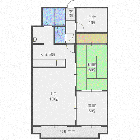 シティパル明園公園(3LDK/4階)の間取り写真