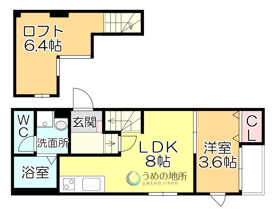 FERUME(1LDK/1階)の間取り写真